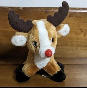 Vintage Rudolph the Red Nose Reindeer Holiday Christmas Plush Stuffed Animal